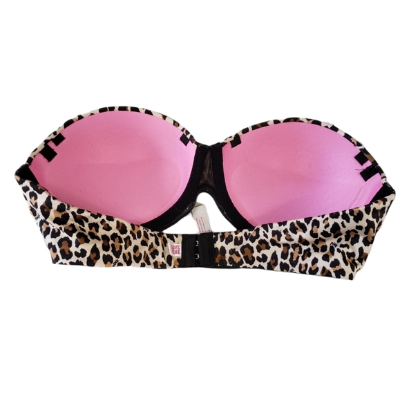 PINK Victoria Secret Multi-Way Push-Up Bra in Cheetah Print 34B - Picture 2 of 6